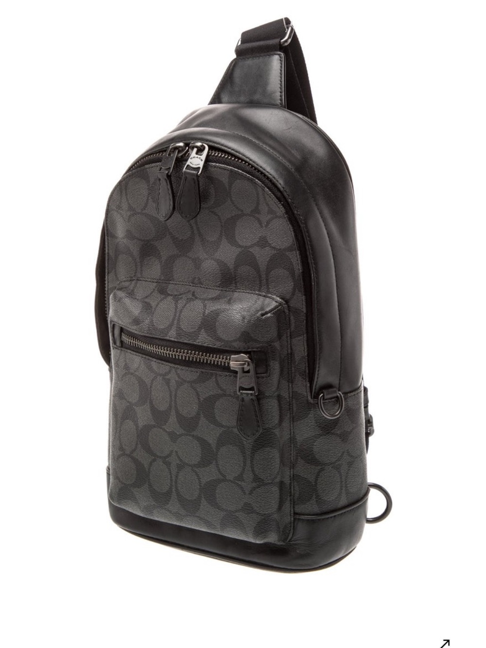 Coach Men's Charcoal Signature Crossbody Sling Backpack - Picture 2 of 7